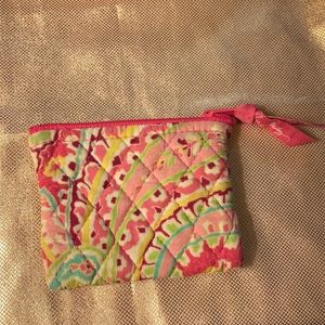 Vintage Vera Bradley coin purse green and pink